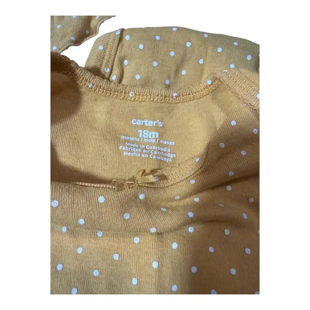 Carter's Baby Girl Yellow Polka Dot Bodysuit and Floral Leggings Set 18M